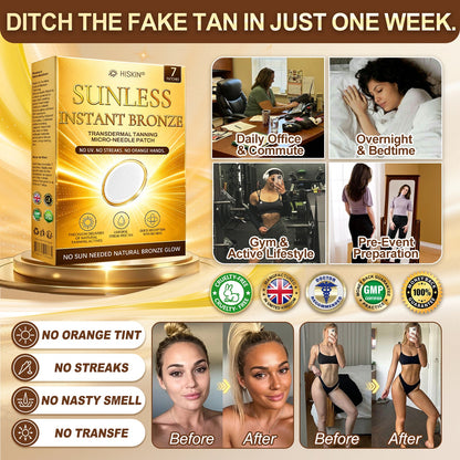 ☀️𝐇𝐢𝐬𝐤𝐢𝐧® 𝐒𝐮𝐧𝐥𝐞𝐬𝐬 𝐈𝐧𝐬𝐭𝐚𝐧𝐭 𝐁𝐫𝐨𝐧𝐳𝐞 𝐓𝐚𝐧𝐧𝐢𝐧𝐠 𝐌𝐢𝐜𝐫𝐨𝐧𝐞𝐞𝐝𝐥𝐞 𝐏𝐚𝐭𝐜𝐡 🇬🇧 (𝐉𝐮𝐬𝐭 𝐨𝐧𝐜𝐞 𝐚 𝐝𝐚𝐲) 𝐕𝐢𝐬𝐢𝐛𝐥𝐞 𝐁𝐫𝐨𝐧𝐳𝐞 𝐆𝐥𝐨𝐰 𝐢𝐧 𝟕 𝐃𝐚𝐲𝐬 ✅ 𝐍𝐨 𝐔𝐕, 𝐍𝐨 𝐎𝐫𝐚𝐧𝐠𝐞, 𝐍𝐨 𝐒𝐭𝐫𝐞𝐚𝐤𝐬, 𝐍𝐨 𝐃𝐇𝐀, 𝐍𝐨 𝐌𝐞𝐬𝐬.☀️