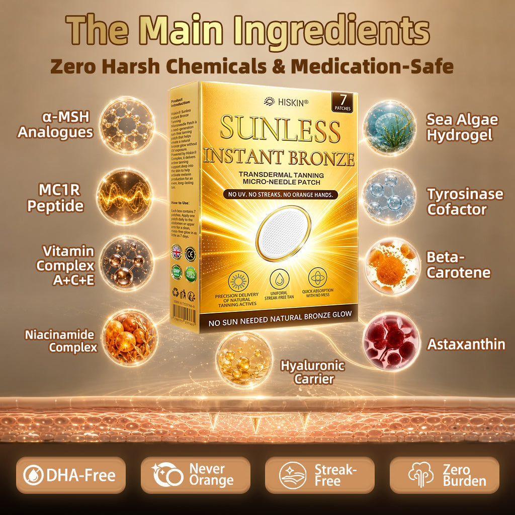 ☀️𝐇𝐢𝐬𝐤𝐢𝐧® 𝐒𝐮𝐧𝐥𝐞𝐬𝐬 𝐈𝐧𝐬𝐭𝐚𝐧𝐭 𝐁𝐫𝐨𝐧𝐳𝐞 𝐓𝐚𝐧𝐧𝐢𝐧𝐠 𝐌𝐢𝐜𝐫𝐨𝐧𝐞𝐞𝐝𝐥𝐞 𝐏𝐚𝐭𝐜𝐡 🇬🇧 (𝐉𝐮𝐬𝐭 𝐨𝐧𝐜𝐞 𝐚 𝐝𝐚𝐲) 𝐕𝐢𝐬𝐢𝐛𝐥𝐞 𝐁𝐫𝐨𝐧𝐳𝐞 𝐆𝐥𝐨𝐰 𝐢𝐧 𝟕 𝐃𝐚𝐲𝐬 ✅ 𝐍𝐨 𝐔𝐕, 𝐍𝐨 𝐎𝐫𝐚𝐧𝐠𝐞, 𝐍𝐨 𝐒𝐭𝐫𝐞𝐚𝐤𝐬, 𝐍𝐨 𝐃𝐇𝐀, 𝐍𝐨 𝐌𝐞𝐬𝐬.☀️